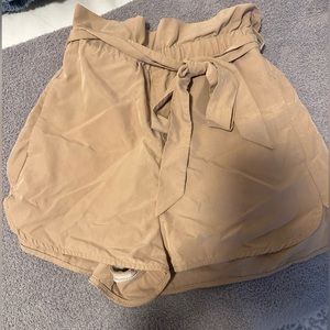 Express shortie super high rise paper bag shorts